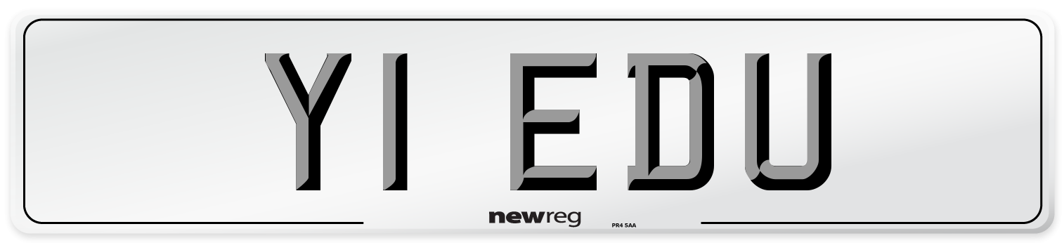 Y1 EDU Number Plate from New Reg